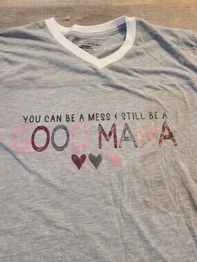 unknown brand large women's heather grey v neck baseball tee